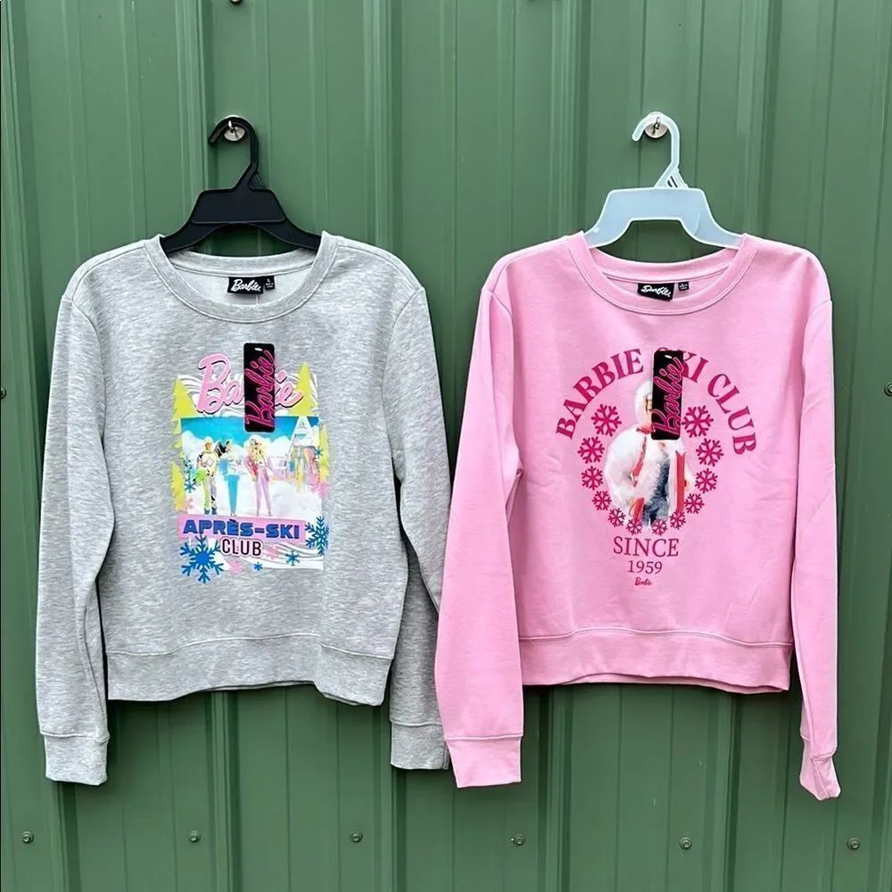 Girls Barbie Fleece Sweatshirts Tops 2-Pack Size L
